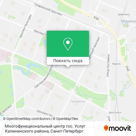 Карта Многофункциональный центр гос. Услуг Калининского района
