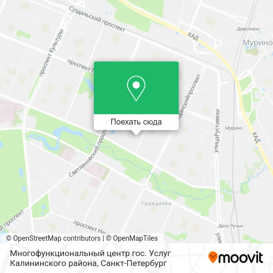 Карта Многофункциональный центр гос. Услуг Калининского района
