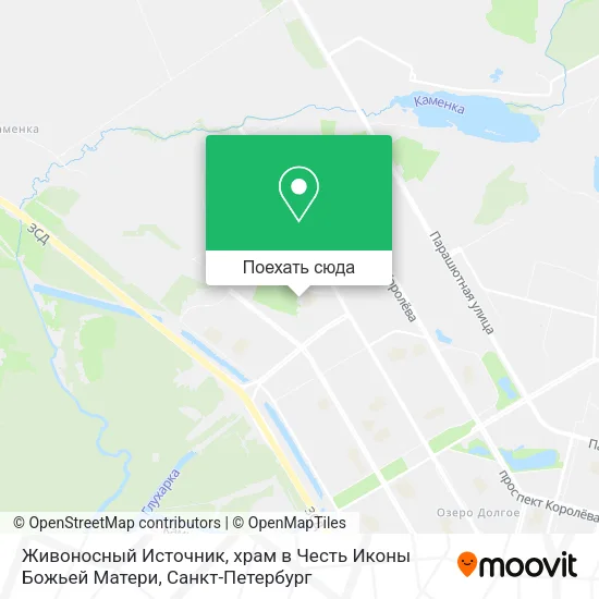 Карта Живоносный Источник, храм в Честь Иконы Божьей Матери