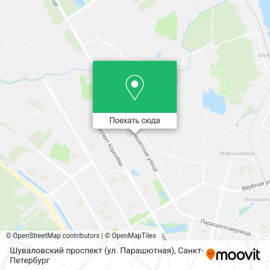 Карта Шуваловский проспект (ул. Парашютная)