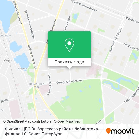 Карта Филиал ЦБС Выборгского района библиотека-филиал 10