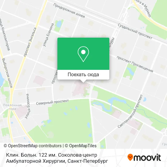 Карта Клин. Больн. 122 им. Соколова-центр Амбулаторной Хирургии