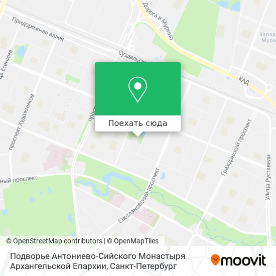 Карта Подворье Антониево-Сийского Монастыря Архангельской Епархии