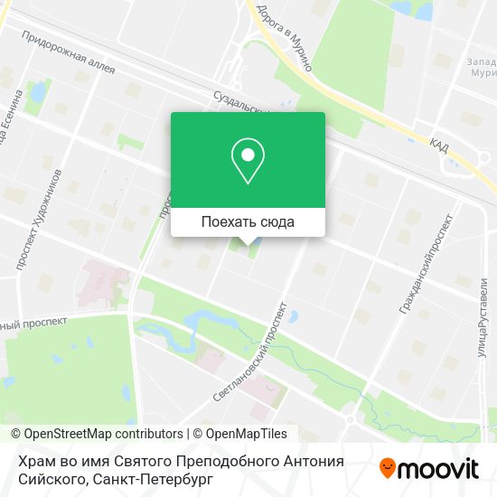 Карта Храм во имя Святого Преподобного Антония Сийского