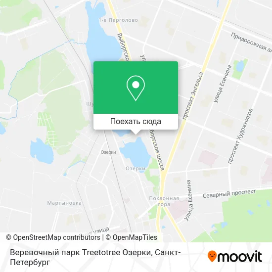 Карта Веревочный парк Treetotree Озерки