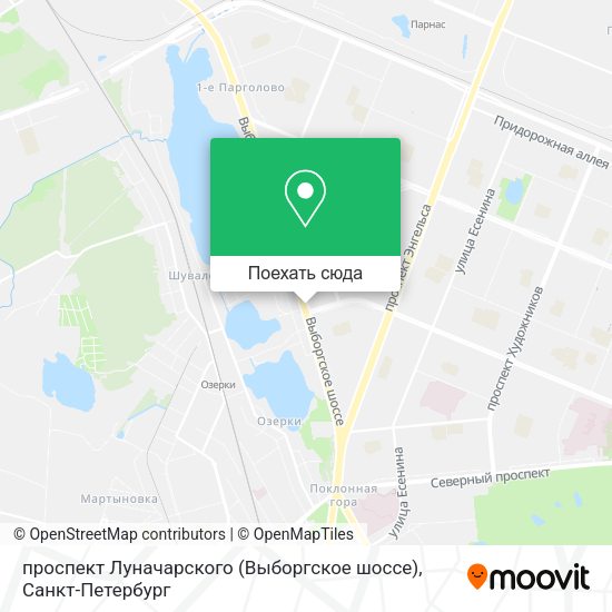 Карта проспект Луначарского (Выборгское шоссе)