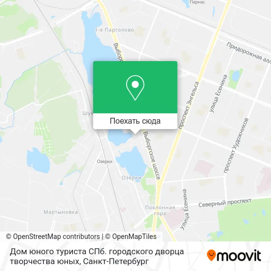 Карта Дом юного туриста СПб. городского дворца творчества юных