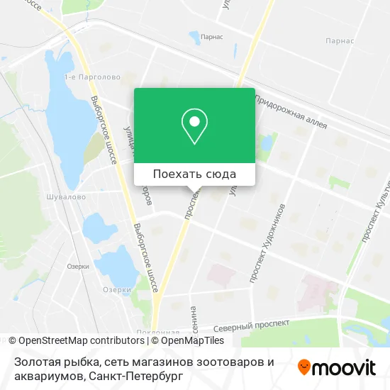 Карта Золотая рыбка, сеть магазинов зоотоваров и аквариумов