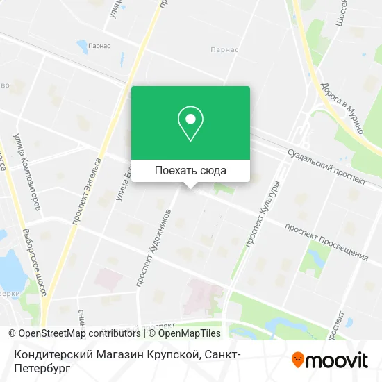 Карта Кондитерский Магазин Крупской
