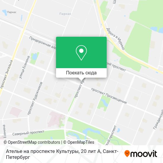 Карта Ателье на проспекте Культуры, 20 лит А