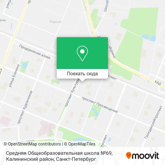Карта Средняя Общеобразовательная школа №69, Калининский район