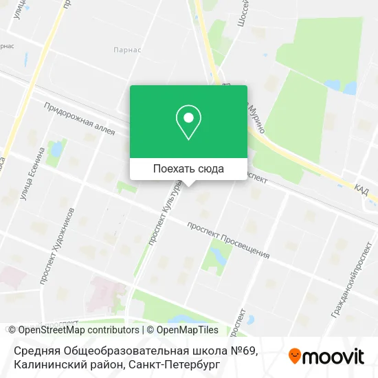 Карта Средняя Общеобразовательная школа №69, Калининский район