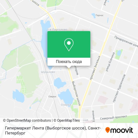 Карта Гипермаркет Лента (Выборгское шоссе)