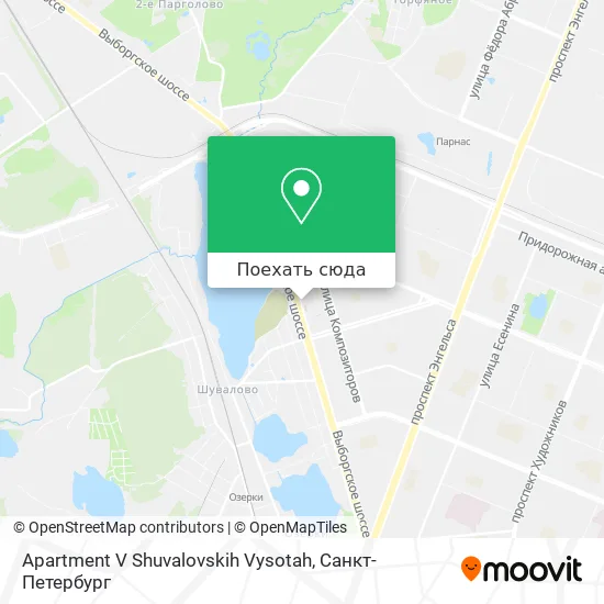 Карта Apartment V Shuvalovskih Vysotah