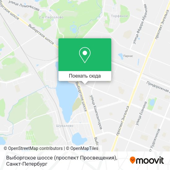 Карта Выборгское шоссе (проспект Просвещения)