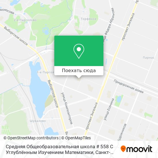 Карта Средняя Общеобразовательная школа # 558 С Углублённым Изучением Математики