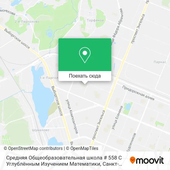 Карта Средняя Общеобразовательная школа # 558 С Углублённым Изучением Математики