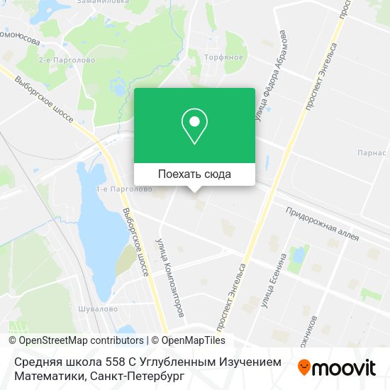 Карта Средняя школа 558 С Углубленным Изучением Математики