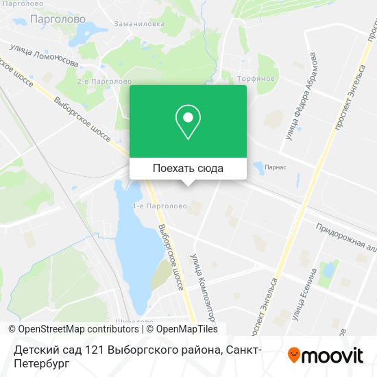 Карта Детский сад 121 Выборгского района