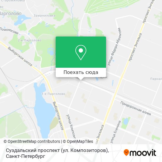 Карта Суздальский проспект (ул. Композиторов)