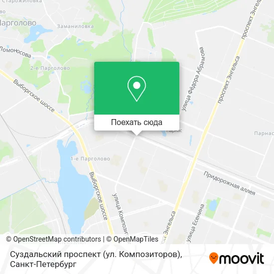 Карта Суздальский проспект (ул. Композиторов)