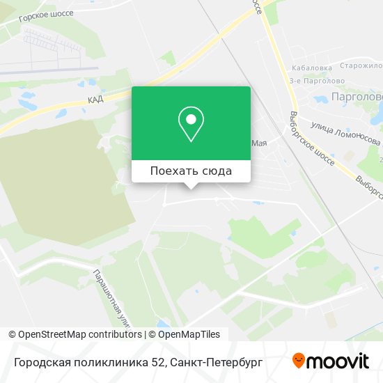 Карта Городская поликлиника 52