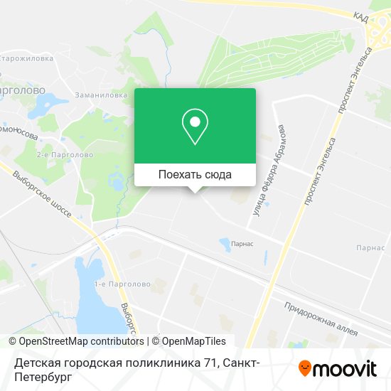 Карта Детская городская поликлиника 71