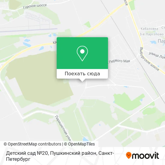Карта Детский сад №20, Пушкинский район