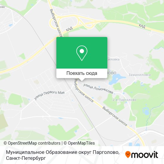 Карта Муниципальное Образование округ Парголово