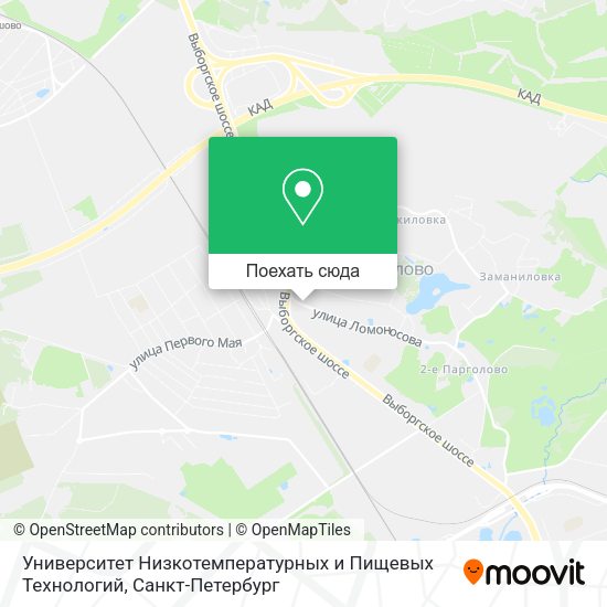 Карта Университет Низкотемпературных и Пищевых Технологий