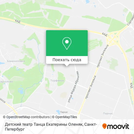 Карта Детский театр Танца Екатерины Оленяк