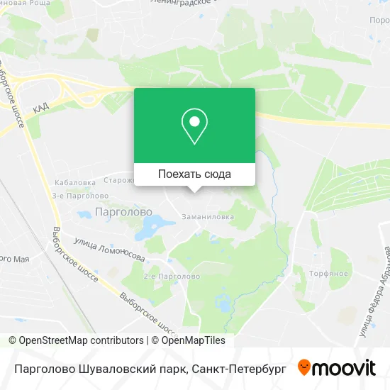 Карта Парголово Шуваловский парк