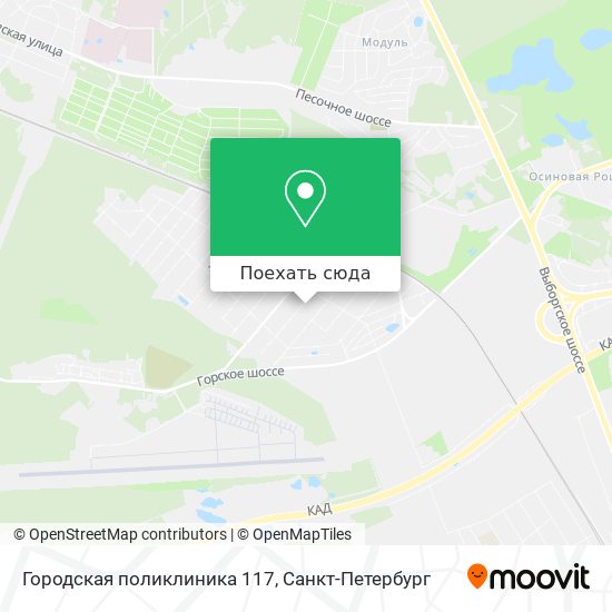 Карта Городская поликлиника 117