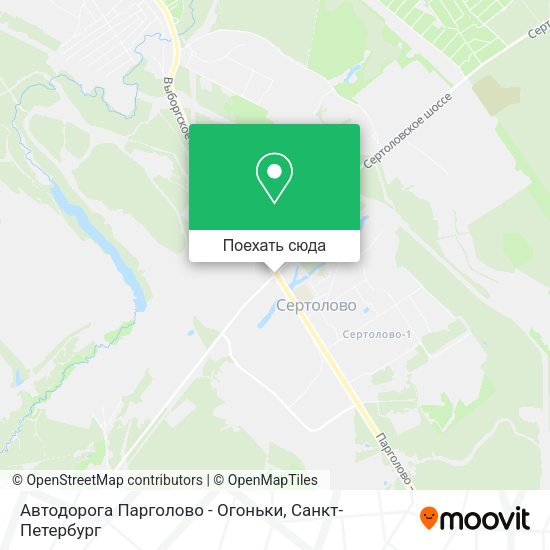 Карта Автодорога Парголово - Огоньки