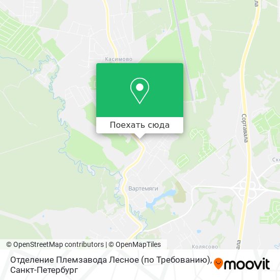 Карта Отделение Племзавода Лесное (по Требованию)