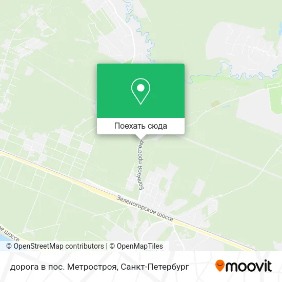 Карта дорога в пос. Метростроя