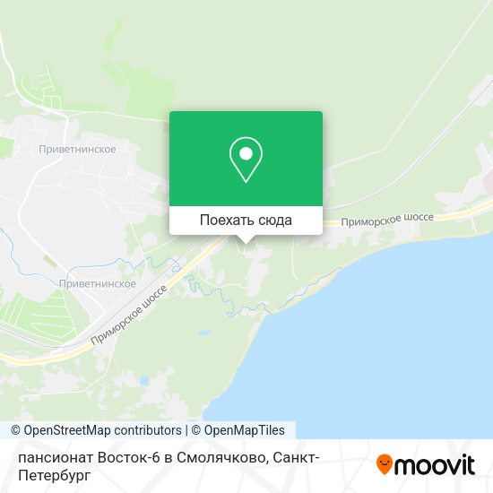 Карта пансионат Восток-6 в Смолячково