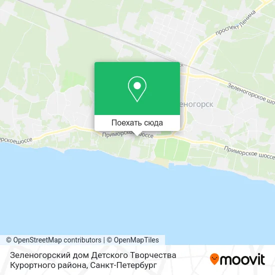 Карта Зеленогорский дом Детского Творчества Курортного района
