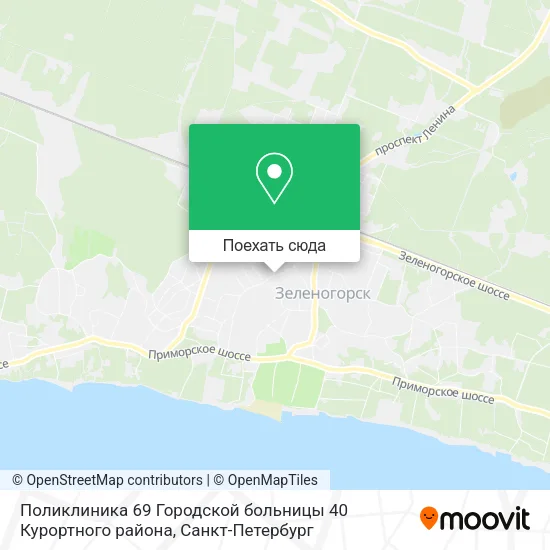 Карта Поликлиника 69 Городской больницы 40 Курортного района