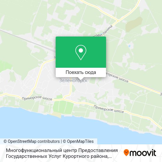 Карта Многофункциональный центр Предоставления Государственных Услуг Курортного района