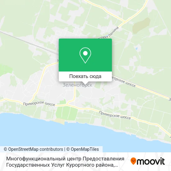 Карта Многофункциональный центр Предоставления Государственных Услуг Курортного района