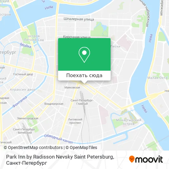 Карта Park Inn by Radisson Nevsky Saint Petersburg