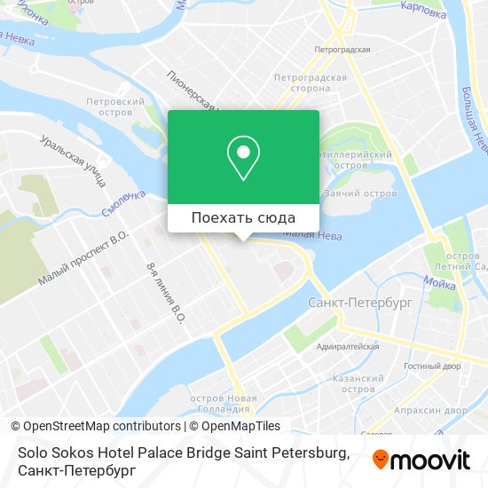 Карта Solo Sokos Hotel Palace Bridge Saint Petersburg