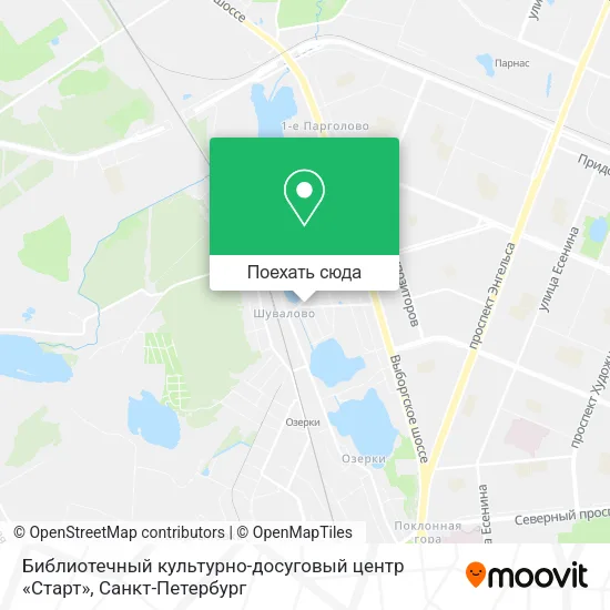 Карта Библиотечный культурно-досуговый центр «Старт»