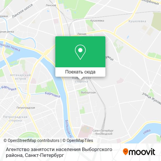 Карта Агентство занятости населения Выборгского района