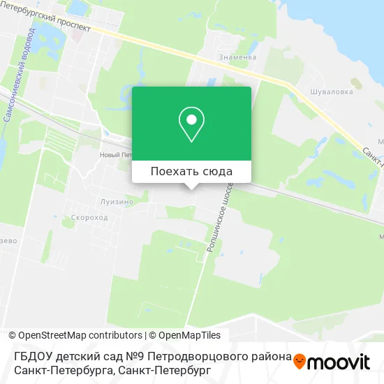 Карта ГБДОУ детский сад №9 Петродворцового района Санкт-Петербурга