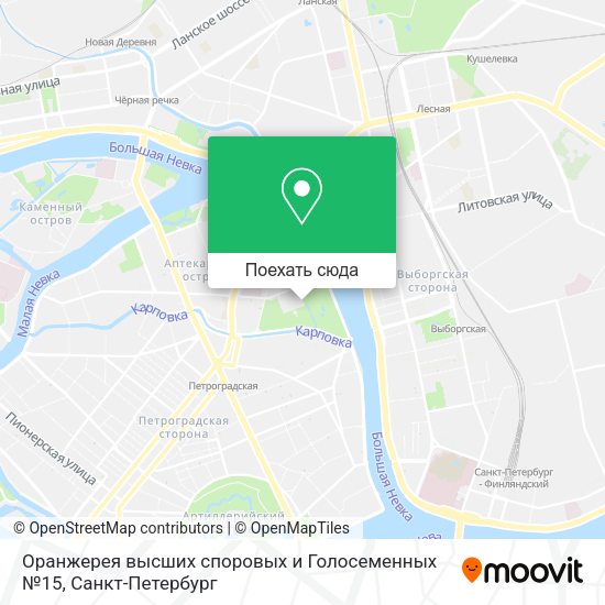 Карта Оранжерея высших споровых и Голосеменных №15