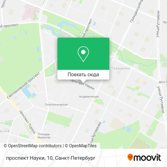 Карта проспект Науки, 10
