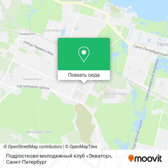 Карта Подростково-молодежный клуб «Экватор»