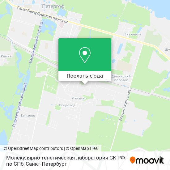 Карта Молекулярно-генетическая лаборатория СК РФ по СПб